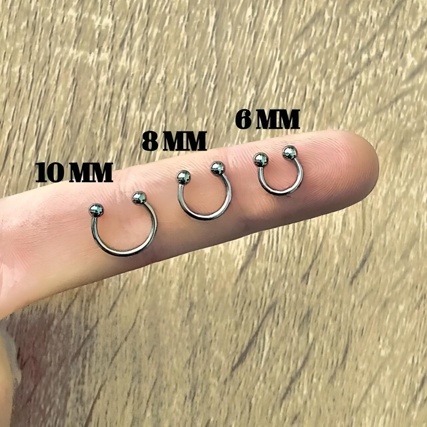 Silver Bezel Gem Horseshoe Piercing Barbell Circular Septum Helix Tragus Lip Ear Cartilage Nipple 1.2mm Gauge