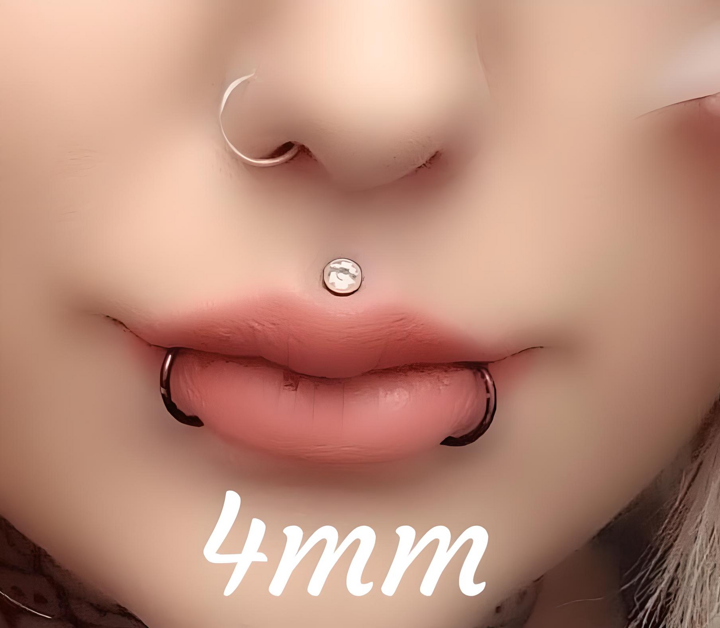 L Shape Round Gem Nose Stud Surgical Steel Bone End Pin Piercing