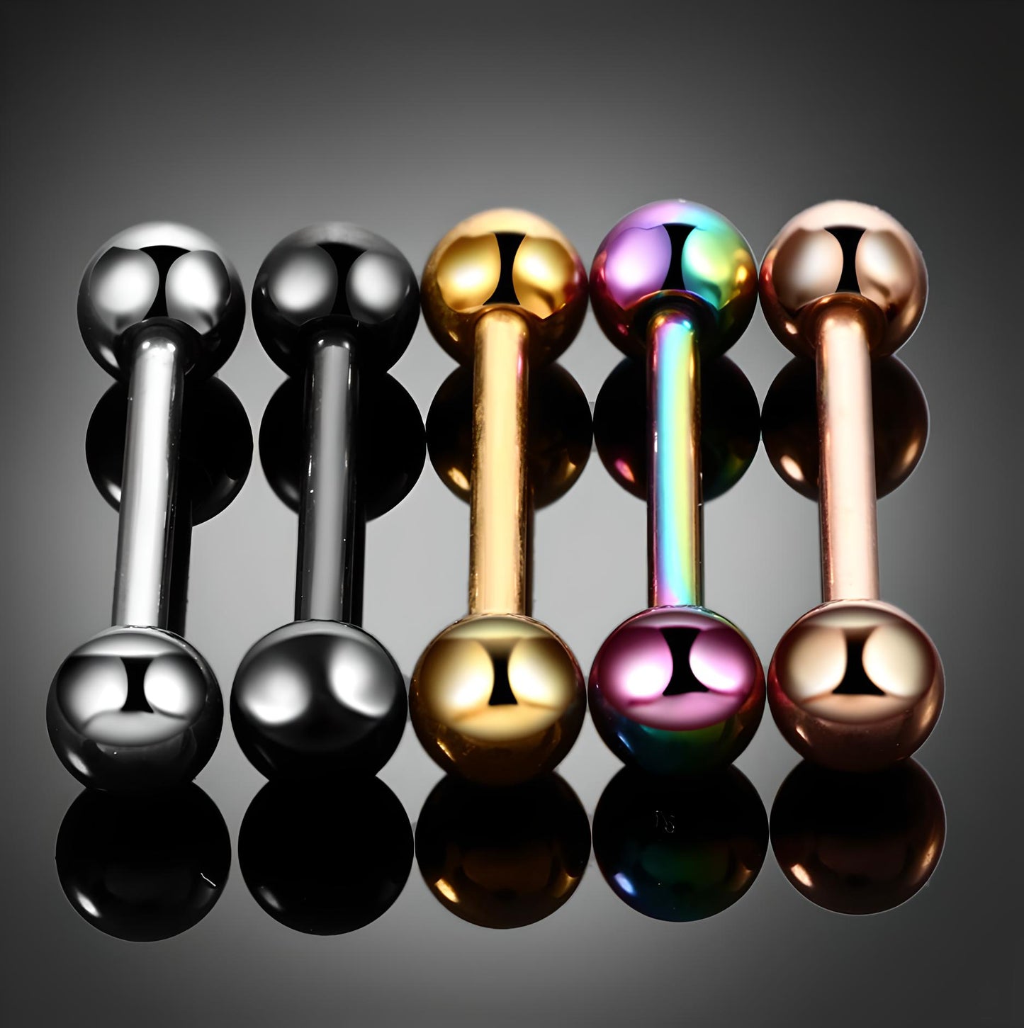 Tongue Bar Bars Ear New Eyebrow Nipple Tragus Surgical Steel Barbell Piercing