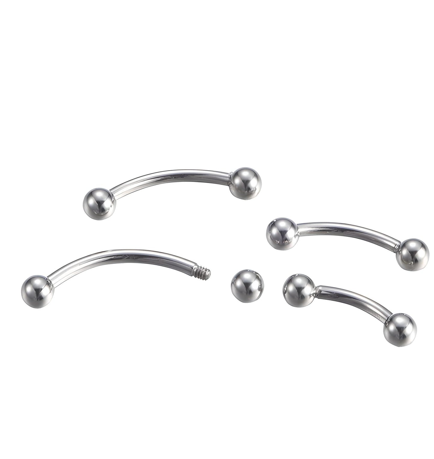 Curved Eyebrow Bar Piercing Lip Ear New Eyebrow Banana Barbell Belly Ball
