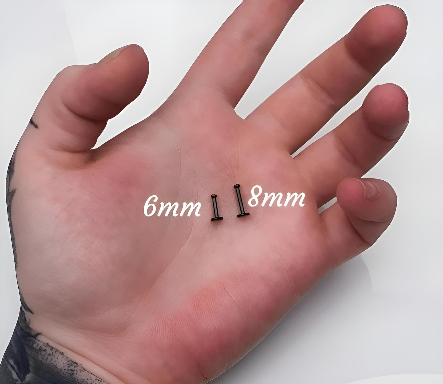 Bezel Round Gem Labret Monroe Bars Nose Ring Hoop Lip Tragus Stud Ear Piercing 1.2mm Gauge