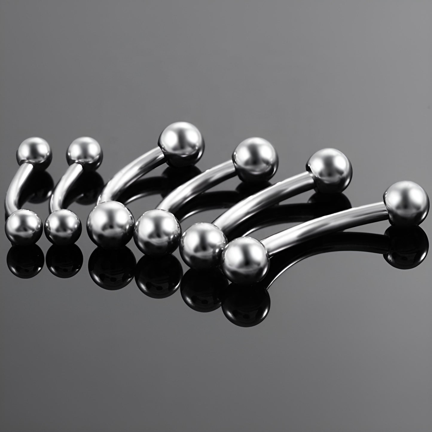 Titanium Curved Eyebrow Bar Piercing Lip Ear New Eyebrow Banana Barbell Belly Ball