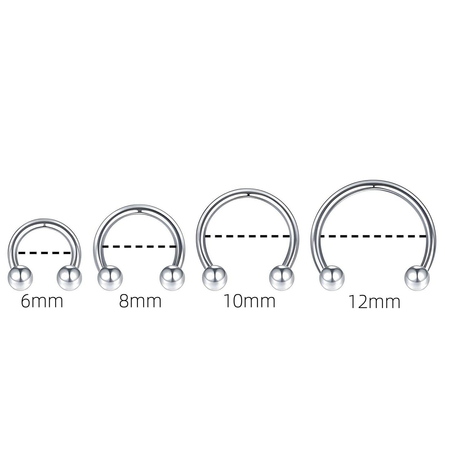 Titanium Spike Horseshoe Piercing Cartilage Barbell Circular Septum Tragus Ear Nipple