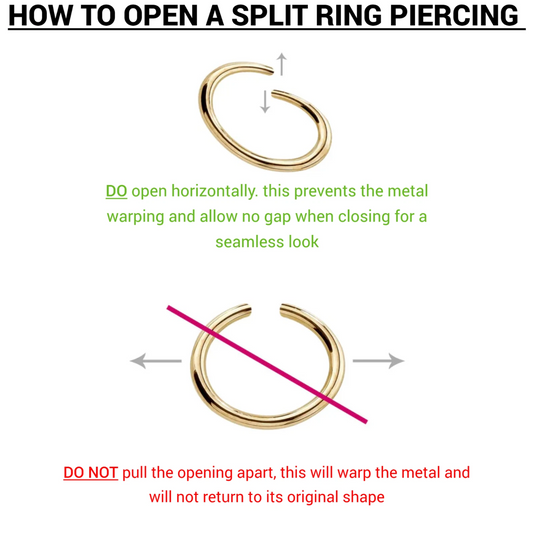 How to open and close a split ring piercing.