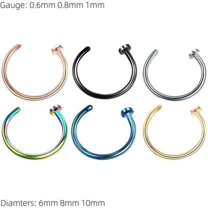 Nose Ring Open Tragus Helix Cartilage Hoop Ear Surgical Septum Piercing
