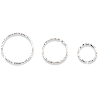 Twisted 925 Sterling Silver Diamon Cut Nose Ring Hoop Thin Tragus Helix Ear Lip Septum Piercing Nipple