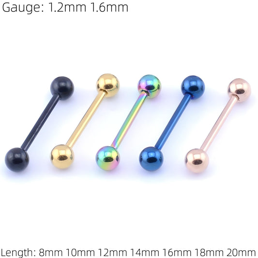 Tongue Bar Bars Ear New Eyebrow Nipple Tragus Surgical Steel Barbell Piercing