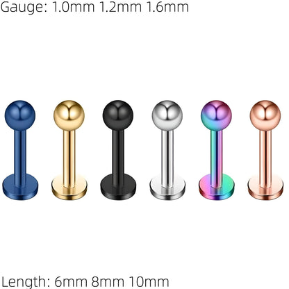 Ball Labret Monroe Bars Nose Ring Hoop Lip Tragus Stud Ear Helix Cartilage Piercing