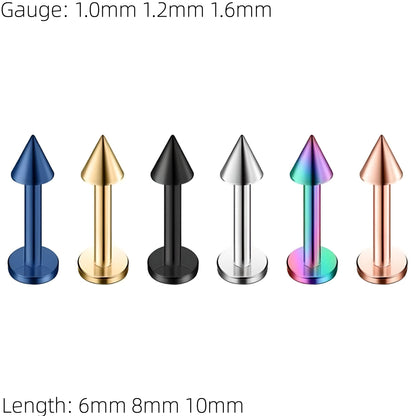 Spike Labret Monroe Bars Nose Ring Hoop Lip Tragus Stud Ear Helix Cartilage Piercing