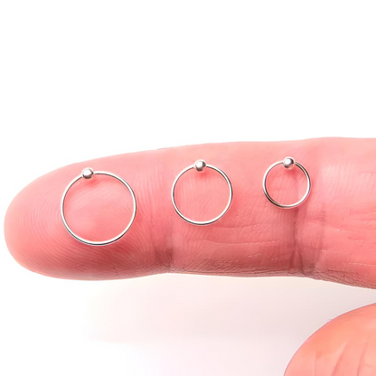 925 Sterling Silver Nose Ring Hoop Thin Tragus Helix Ear Lip Septum Piercing Nipple