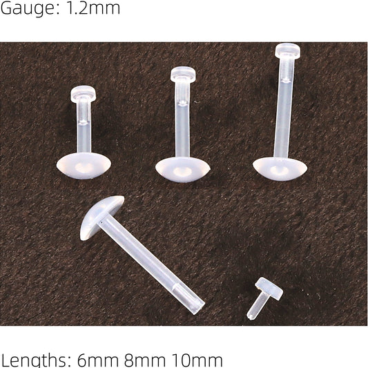 Push in Clear Retainer Hide it Piercing Nose Stud Straight Ear Helix Bars Lip 1.2mm