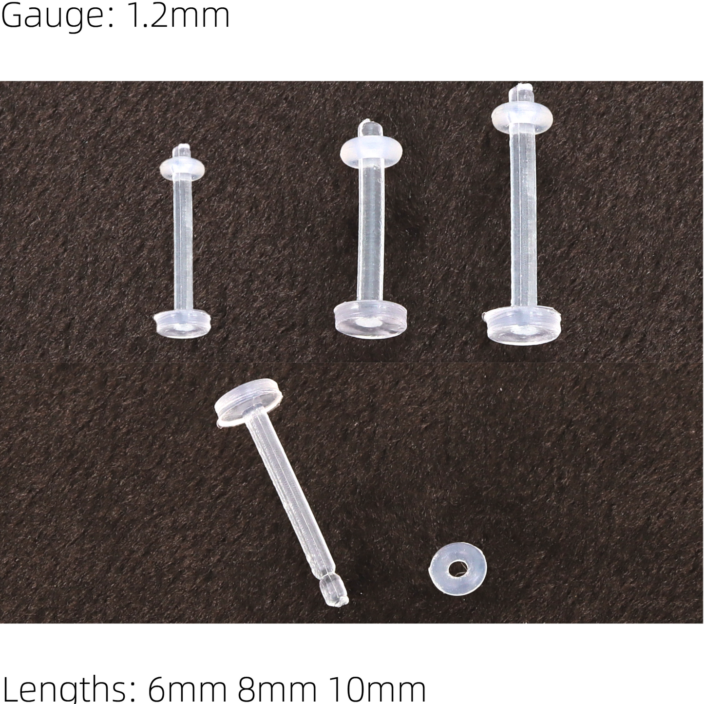 Oring Clear Retainer Hide it Piericng Nose Stud Straight Ear Helix Bars Lip 1.2mm