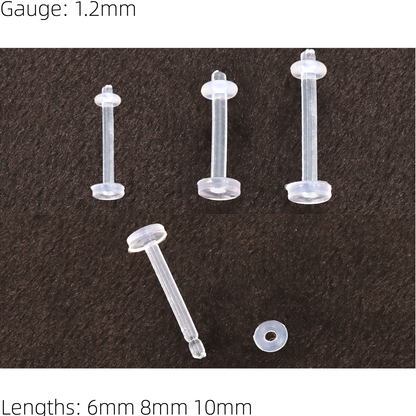 Oring Clear Retainer Hide it Piericng Nose Stud Straight Ear Helix Bars Lip 1.2mm