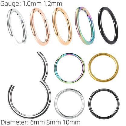 Clicker Hoop Nose Segment Ring Septum Hinged Hoop Cartilage Helix Daith Tragus