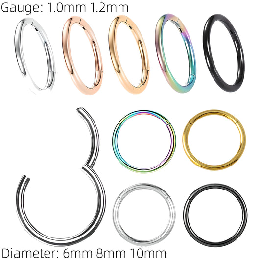 Clicker Hoop Nose Segment Ring Septum Hinged Hoop Cartilage Helix Daith Tragus