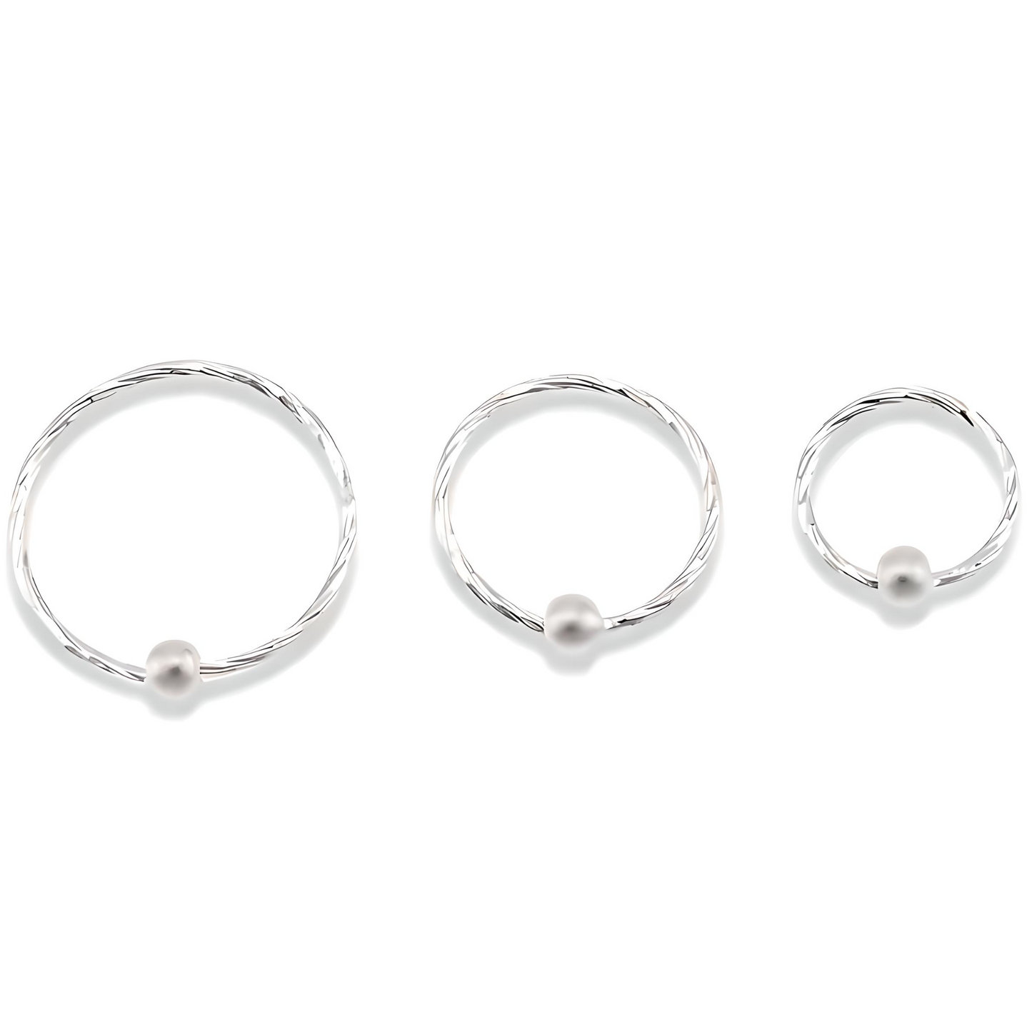 Twisted 925 Sterling Silver Diamon Cut Nose Ring Hoop Thin Tragus Helix Ear Lip Septum Piercing Nipple