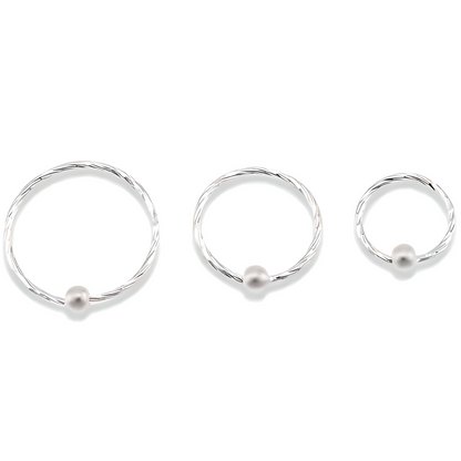 Twisted 925 Sterling Silver Diamon Cut Nose Ring Hoop Thin Tragus Helix Ear Lip Septum Piercing Nipple