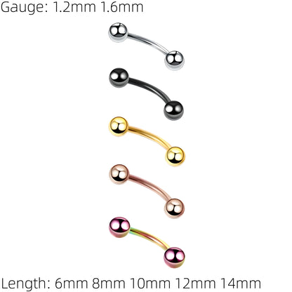 Curved Eyebrow Bar Piercing Lip Ear New Eyebrow Banana Barbell Belly Ball