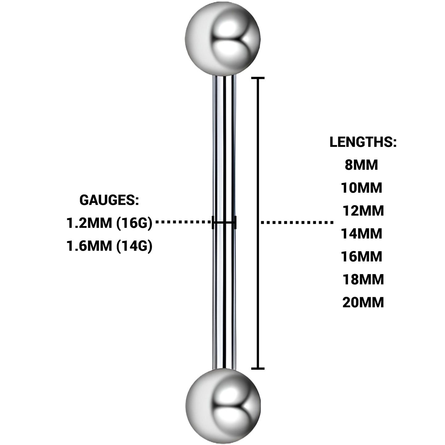 Titanium Tongue Bar Bars Ear New Eyebrow Nipple Industrial Barbell Piercing