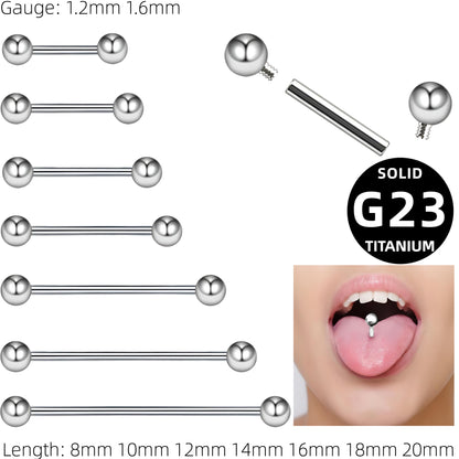 Titanium Tongue Bar Bars Ear New Eyebrow Nipple Industrial Barbell Piercing