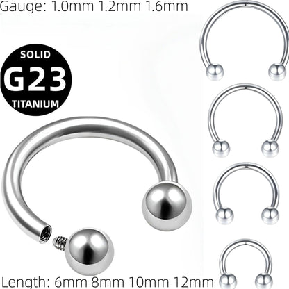 Titanium Horseshoe Piercing Cartilage Barbell Circular Septum Tragus Ear Nipple