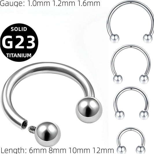 Titanium Horseshoe Piercing Cartilage Barbell Circular Septum Tragus Ear Nipple