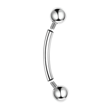 Titanium Curved Eyebrow Bar Piercing Lip Ear New Eyebrow Banana Barbell Belly Ball