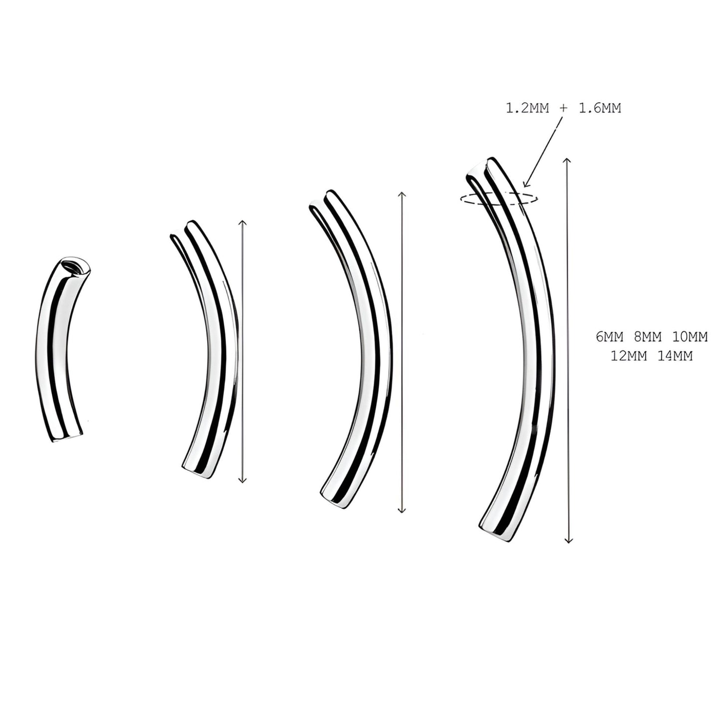 Titanium Curved Eyebrow Bar Piercing Lip Ear New Eyebrow Banana Barbell Belly Ball