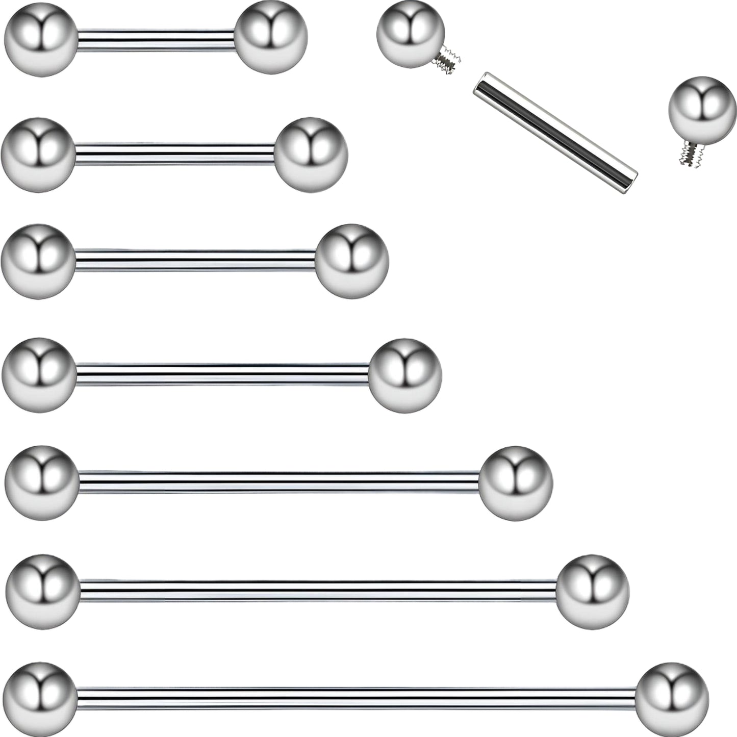 Titanium Tongue Bar Bars Ear New Eyebrow Nipple Industrial Barbell Piercing