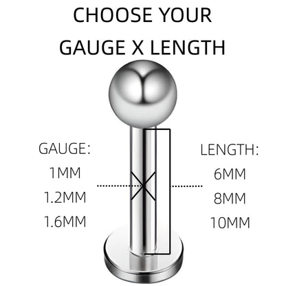 Ball Labret Monroe Bars Nose Ring Hoop Lip Tragus Stud Ear Helix Cartilage Piercing