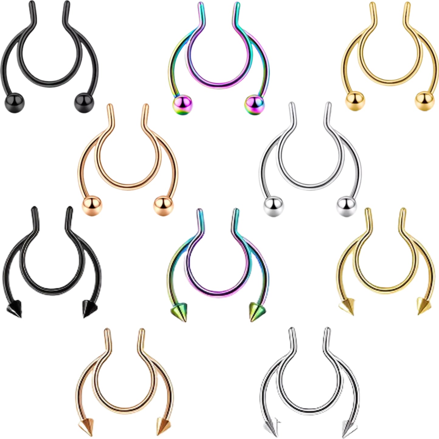 Fake Horseshoe Nose Ring Septum Piercing Ear Cuff Hoop Nipple Eyebrow Lip Surgical Steel