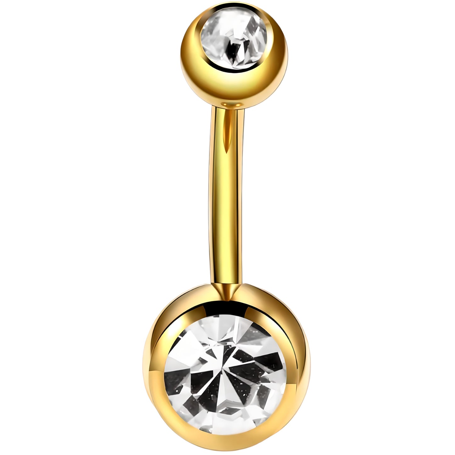 Bezel Gem Belly Bar Navel Crystal Shamballa Gem Barbell Labret Lip Bars Tragus Piercing 1.6mm gauge