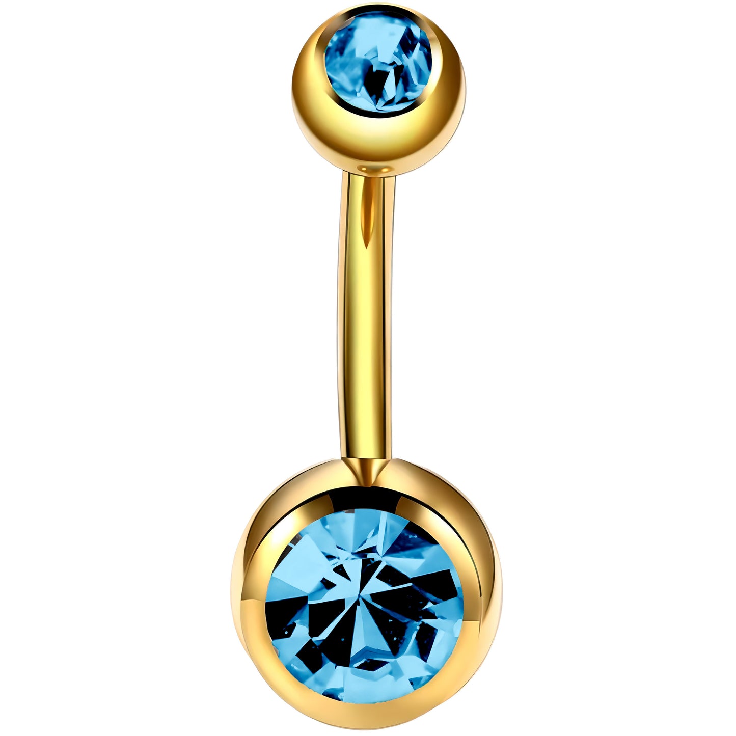 Bezel Gem Belly Bar Navel Crystal Shamballa Gem Barbell Labret Lip Bars Tragus Piercing 1.6mm gauge