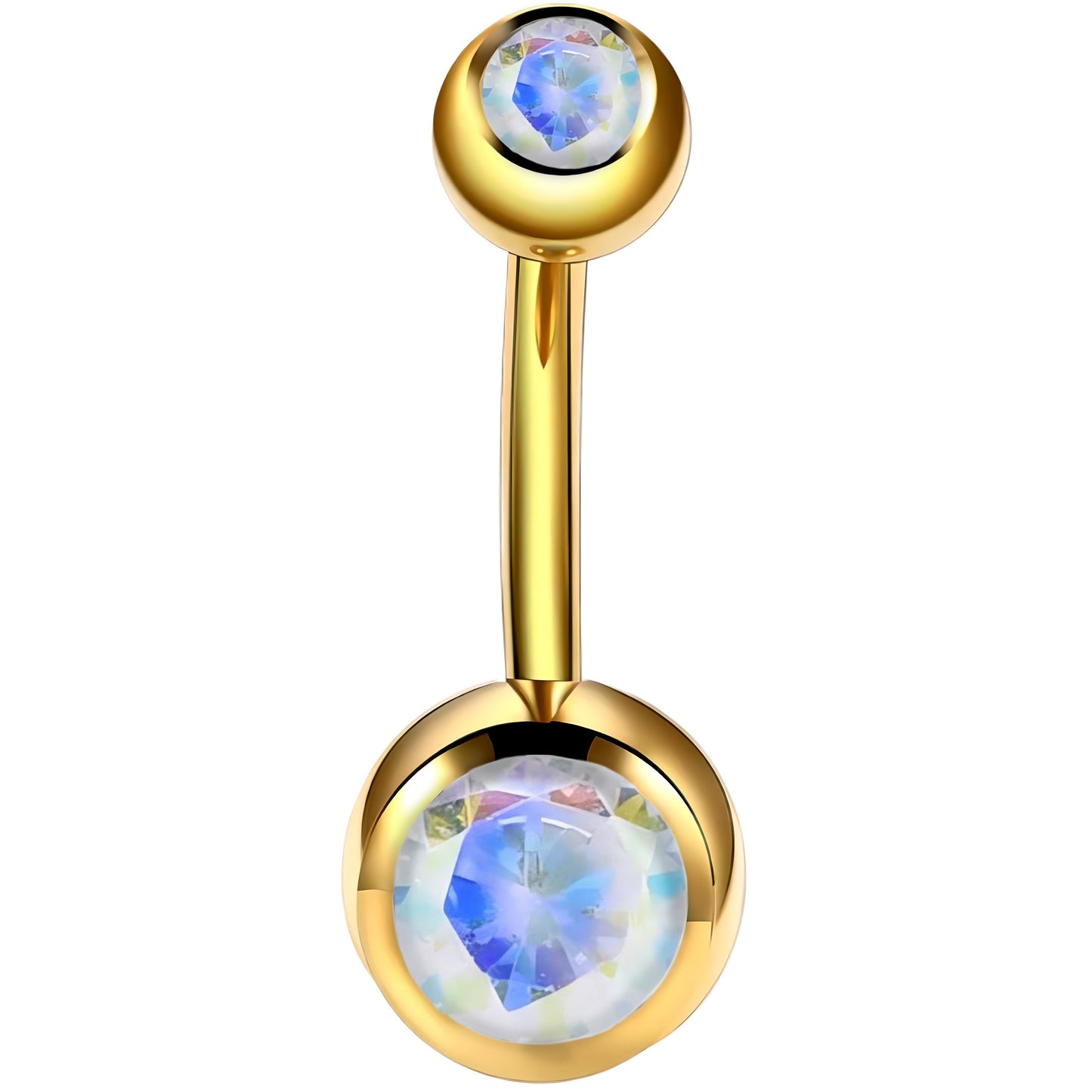 Bezel Gem Belly Bar Navel Crystal Shamballa Gem Barbell Labret Lip Bars Tragus Piercing 1.6mm gauge