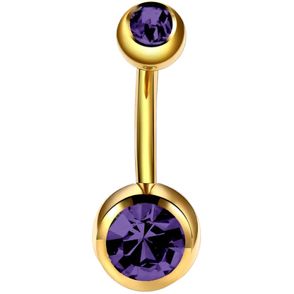 Bezel Gem Belly Bar Navel Crystal Shamballa Gem Barbell Labret Lip Bars Tragus Piercing 1.6mm gauge