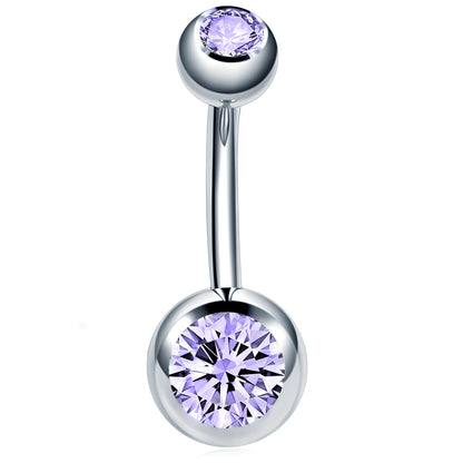 Bezel Gem Belly Bar Navel Crystal Shamballa Gem Barbell Labret Lip Bars Tragus Piercing 1.6mm gauge