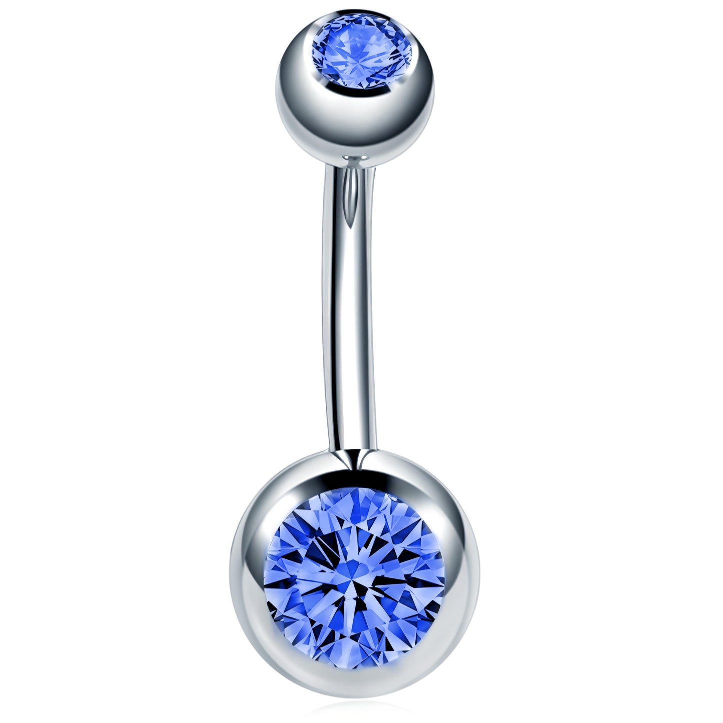 Bezel Gem Belly Bar Navel Crystal Shamballa Gem Barbell Labret Lip Bars Tragus Piercing 1.6mm gauge