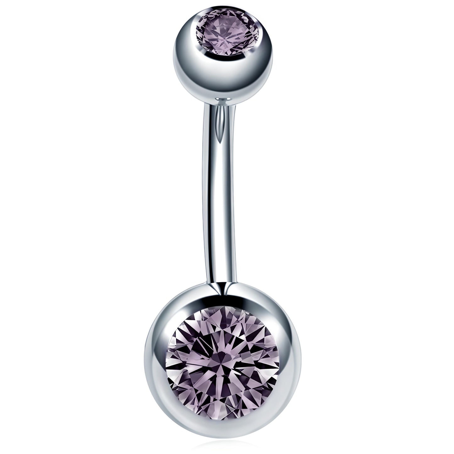 Bezel Gem Belly Bar Navel Crystal Shamballa Gem Barbell Labret Lip Bars Tragus Piercing 1.6mm gauge