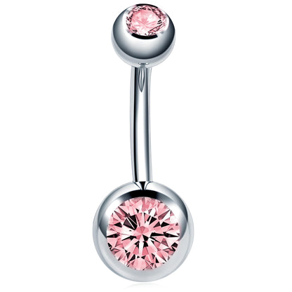 Bezel Gem Belly Bar Navel Crystal Shamballa Gem Barbell Labret Lip Bars Tragus Piercing 1.6mm gauge