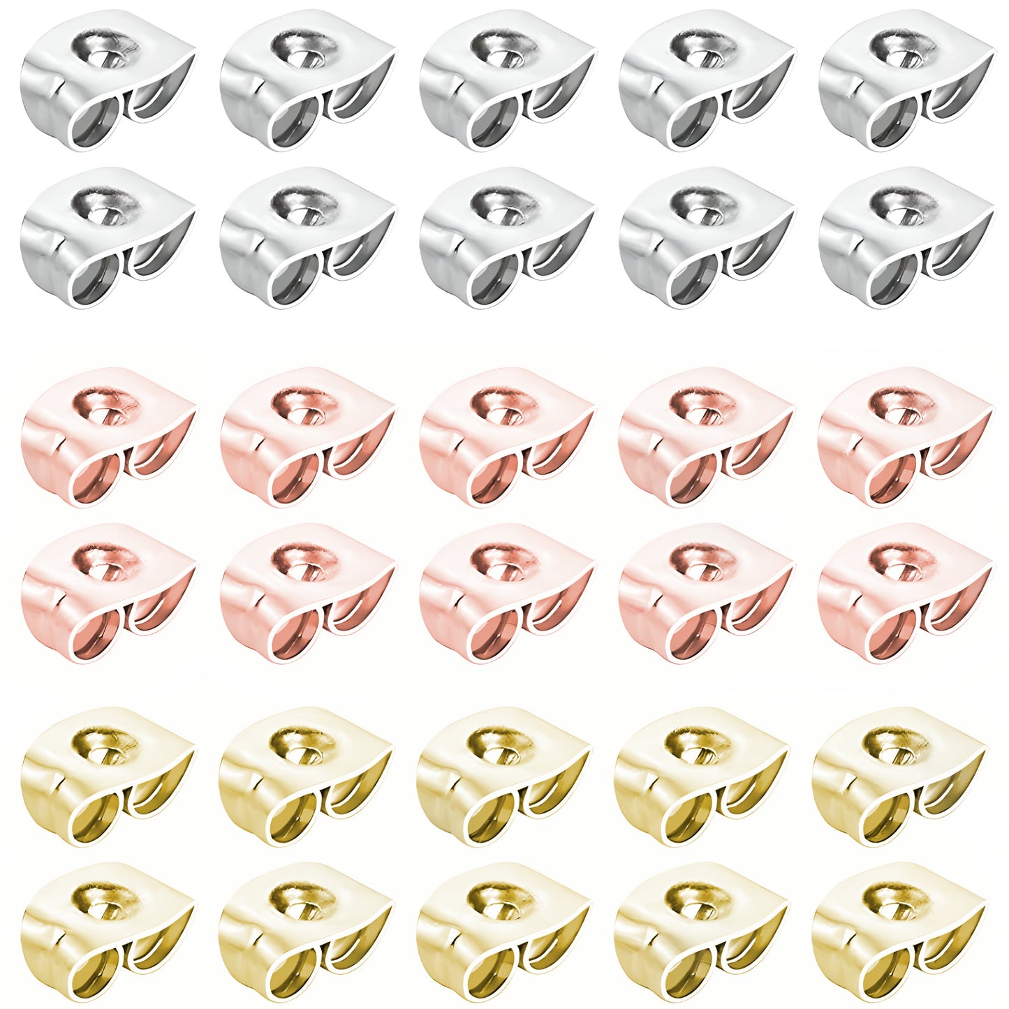 Stud Earring Butterfly backs Ear Studs Lobe Piercings Surgical Steel UK 1 3 5 10