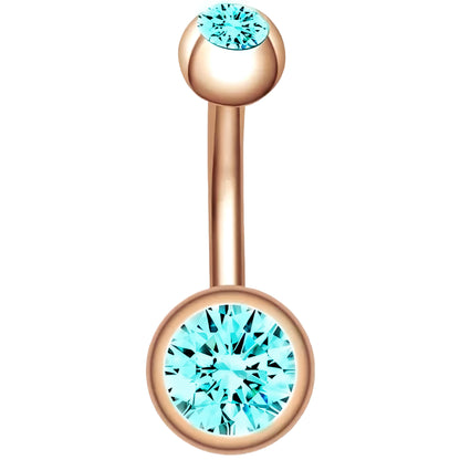 Bezel Gem Belly Bar Navel Crystal Shamballa Gem Barbell Labret Lip Bars Tragus Piercing 1.6mm gauge