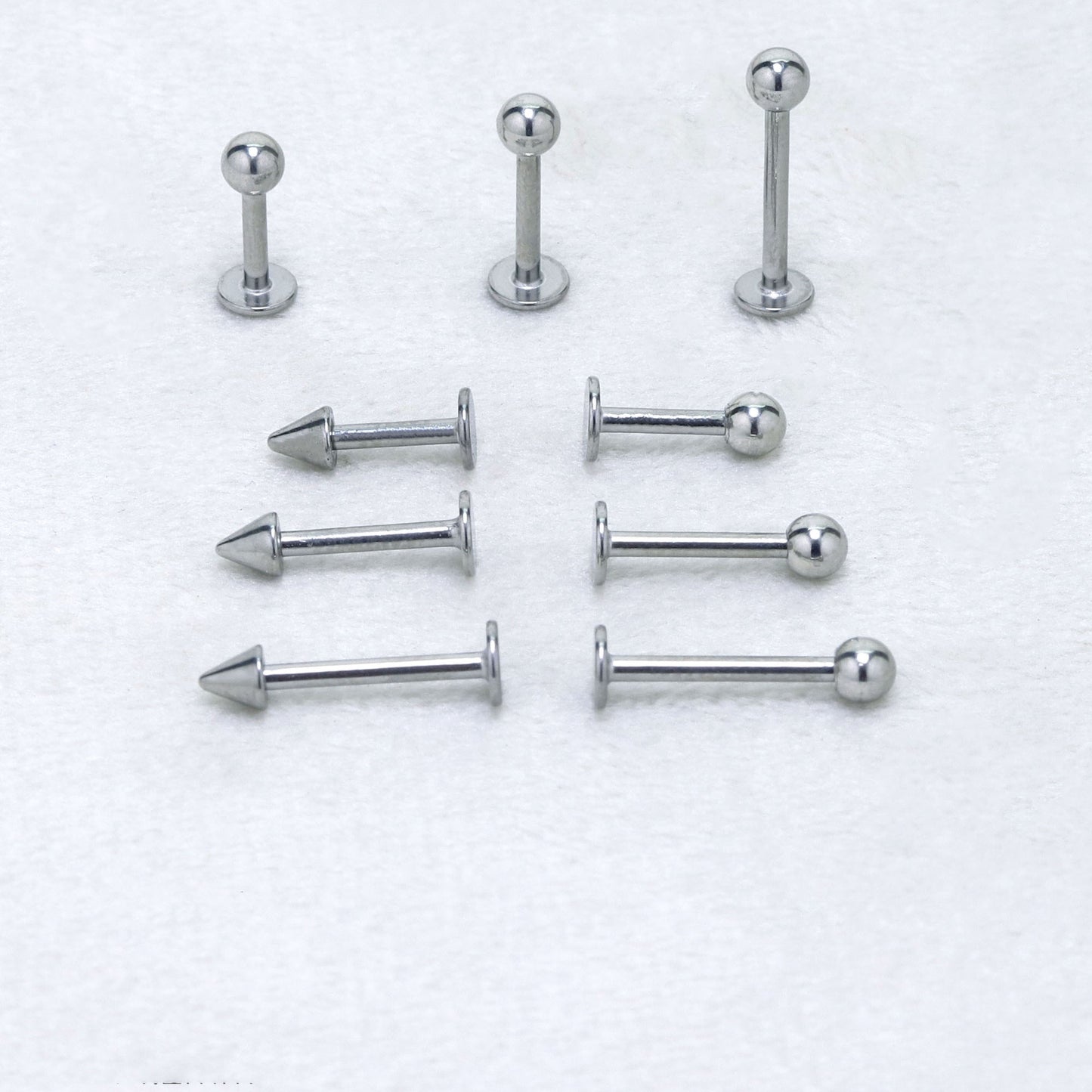 Titanium Labret Monroe Bars Nose Ring Hoop Lip Tragus Stud Ear Helix Cartilage Piercing Ball Spike