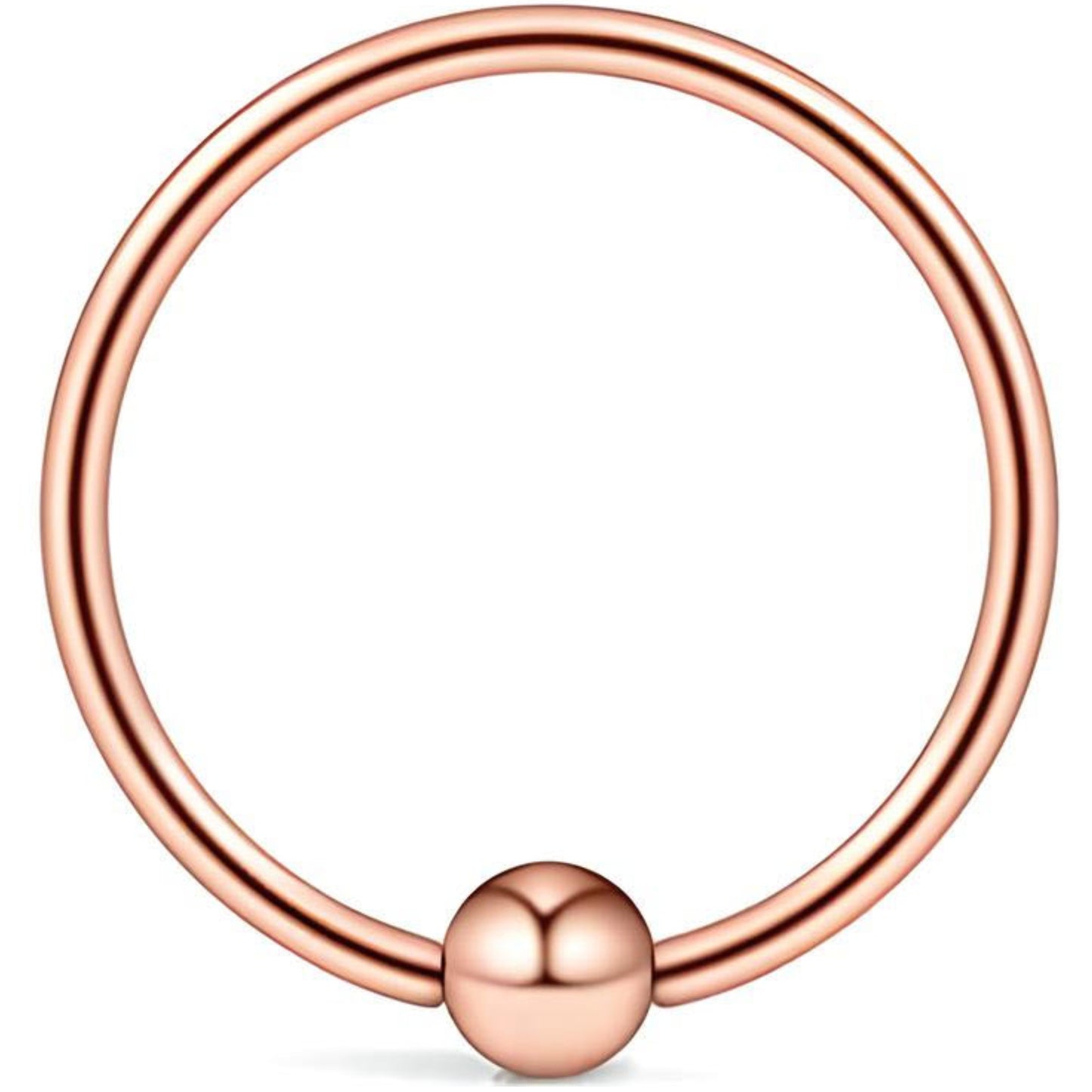 Nose Ring Hoop with Ball,  Surgical Steel Tragus, Helix & Cartilage Piercing 0.6mm Gauge