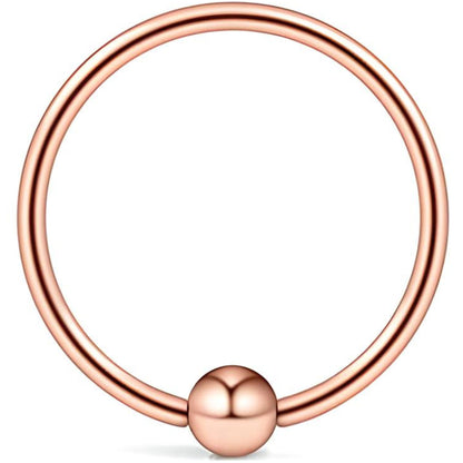 Nose Ring Hoop with Ball,  Surgical Steel Tragus, Helix & Cartilage Piercing 0.6mm Gauge