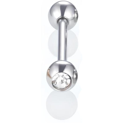 Bezel Gem Tongue Bars Bar Gem Surgical Steel Barbell Piercing Ear Eyebrow Nipple 1.6mm Gauge