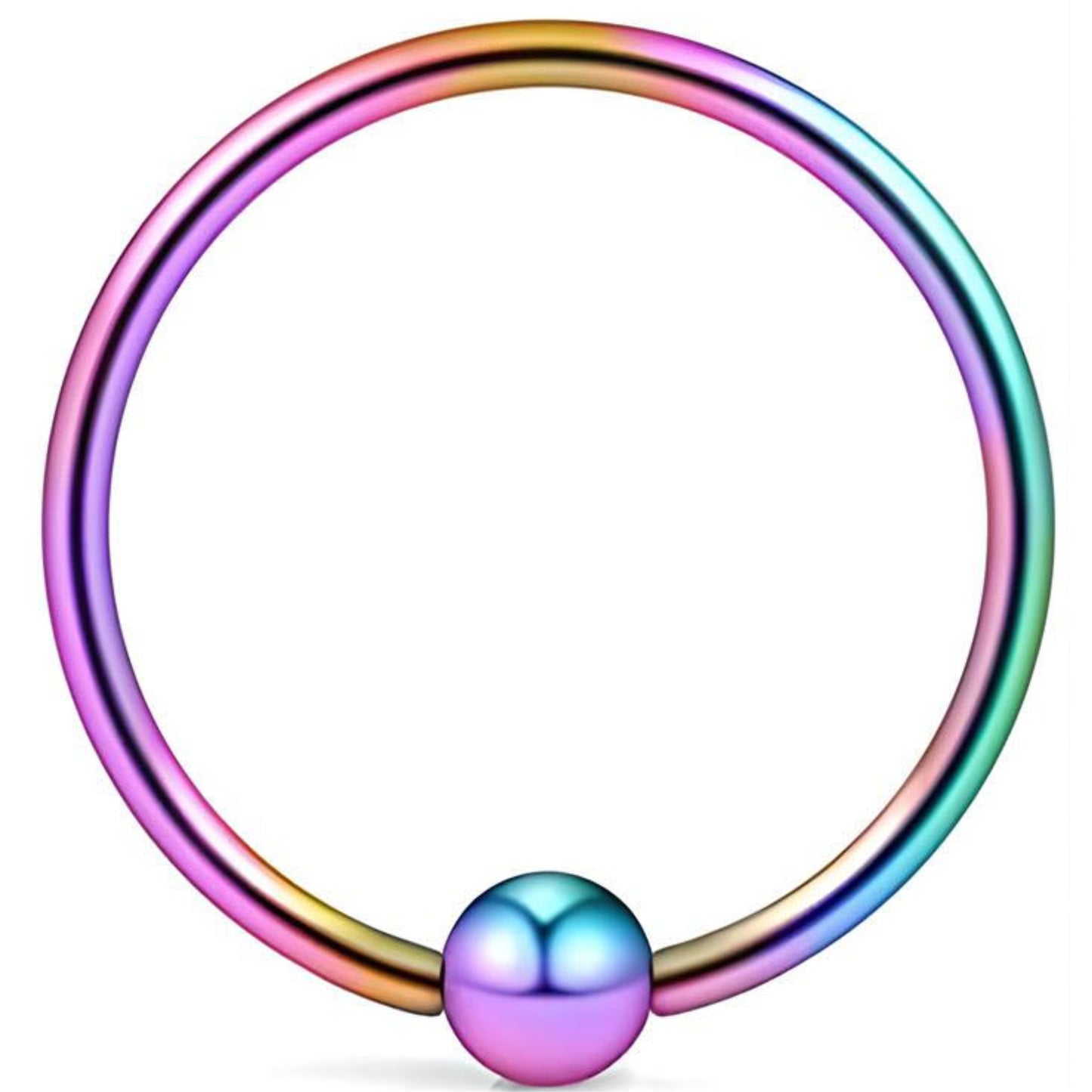 Nose Ring Hoop with Ball,  Surgical Steel Tragus, Helix & Cartilage Piercing 0.6mm Gauge