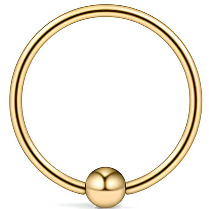 Nose Ring Hoop with Ball,  Surgical Steel Tragus, Helix & Cartilage Piercing 0.6mm Gauge