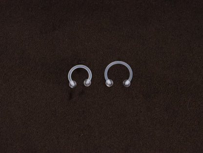 Horseshoe Clear Retainer Hide it Piercing Septum Bar Stud Lip Ear Lip 1.2mm