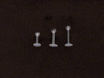 Screw on Ball Clear Retainer Hide it Piercing Nose Stud Straight Ear Helix Bars Lip 1.2mm