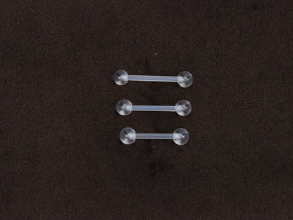 Barbell Clear Retainer Hide it Piercing Tongue Bar Stud Lip Ear Industrial Bars Lip 1.6mm
